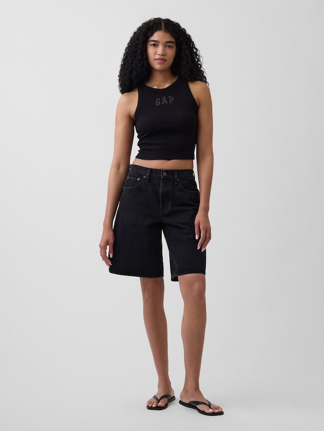 リブ GAPロゴ クロップド タンクトップ-1