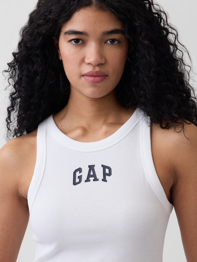 リブ GAPロゴ クロップド タンクトップ-3