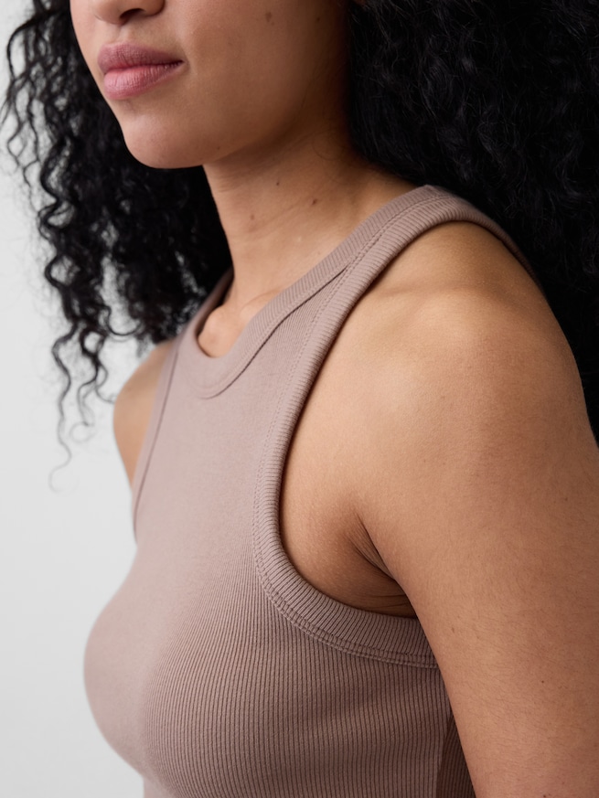 リブ クリップド タンクトップ-3