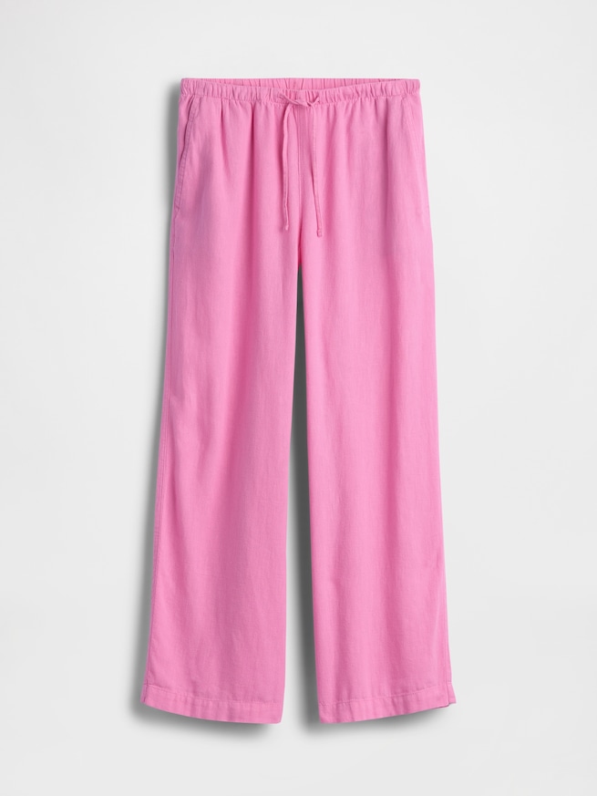 リラックスフィット リネンブレンド ワイドパンツ-4