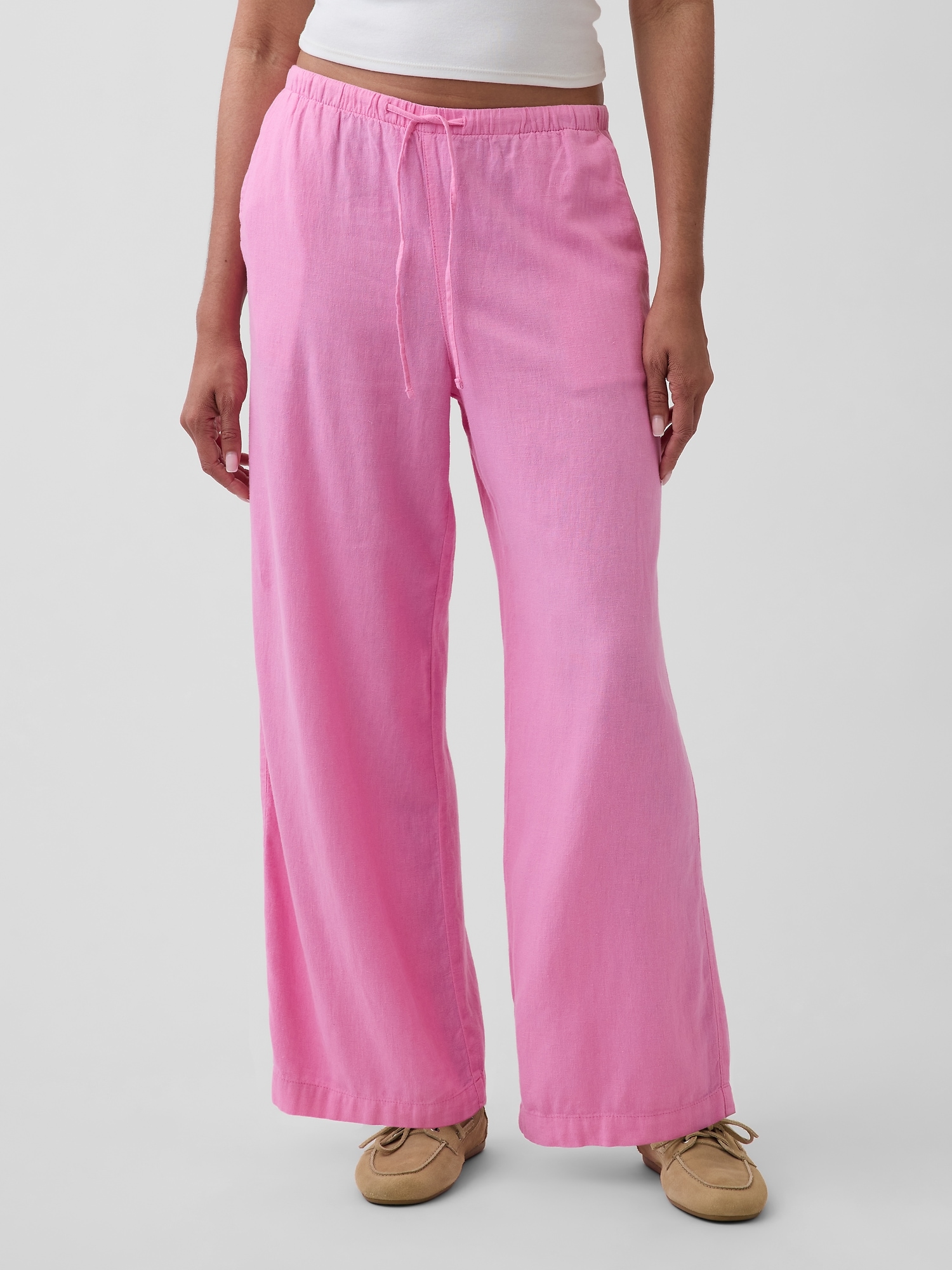 リラックスフィット リネンブレンド ワイドパンツ-1