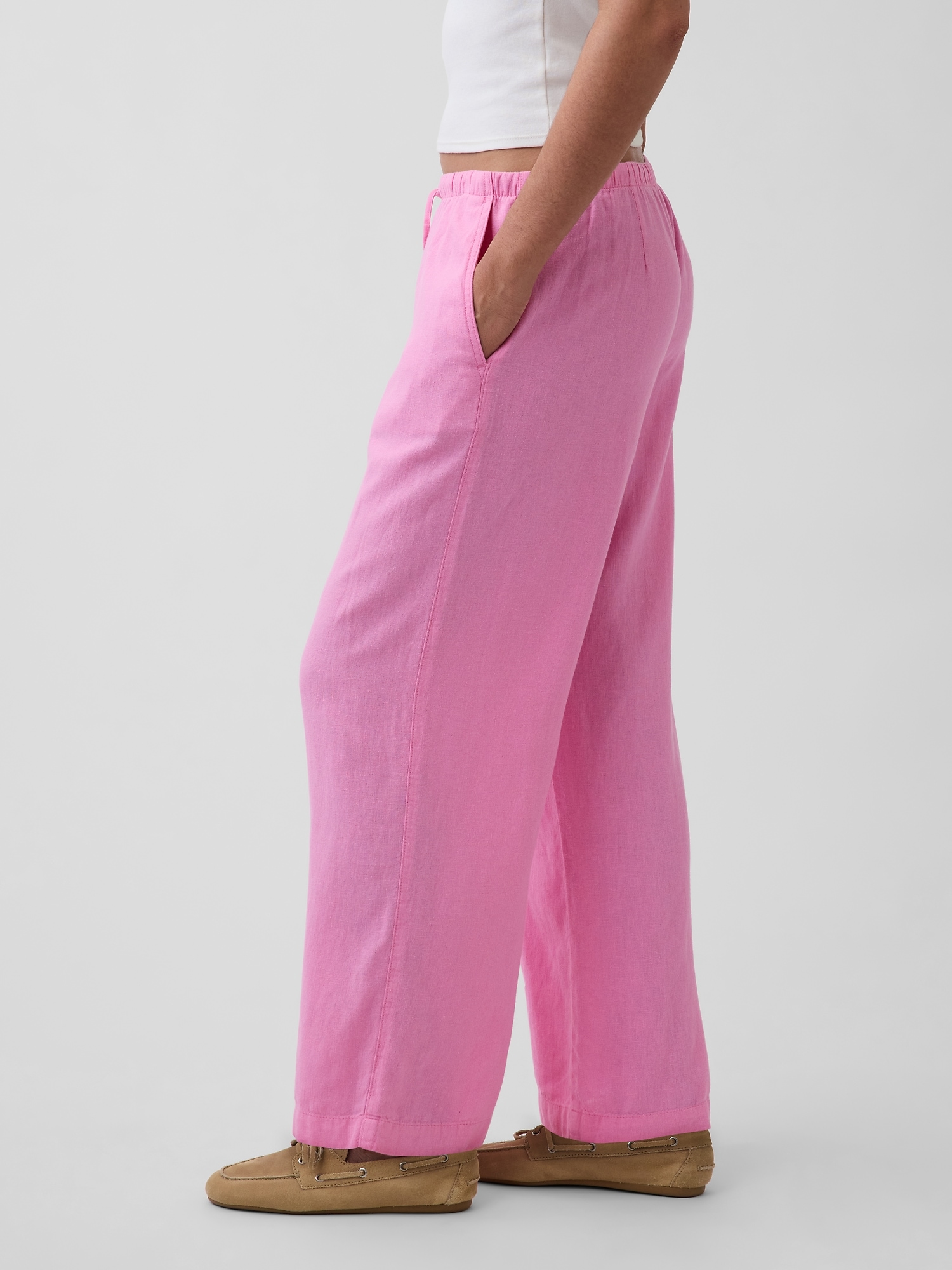 リラックスフィット リネンブレンド ワイドパンツ-2