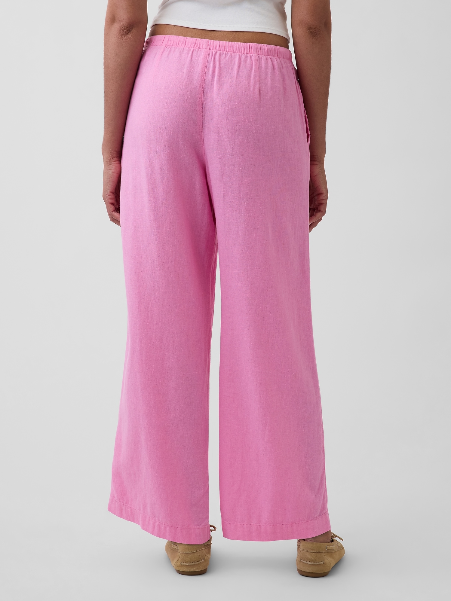 リラックスフィット リネンブレンド ワイドパンツ-3