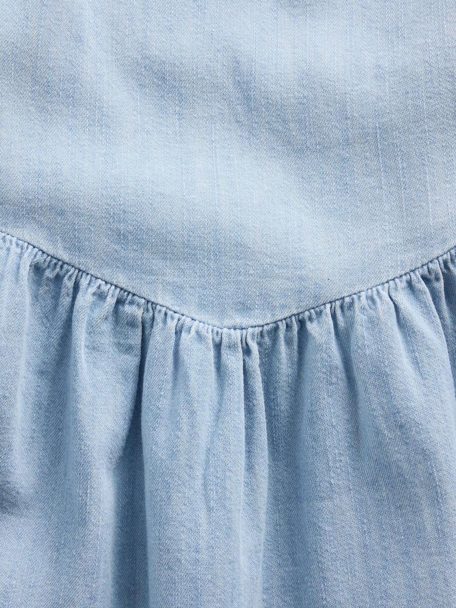 デニム フラッターフリルスリーブ スイートハートワンピース-3