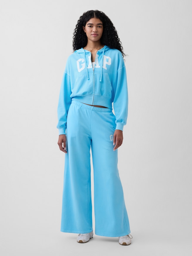 オーバーサイズ GAPロゴ フレンチテリー ジップアップパーカー-1