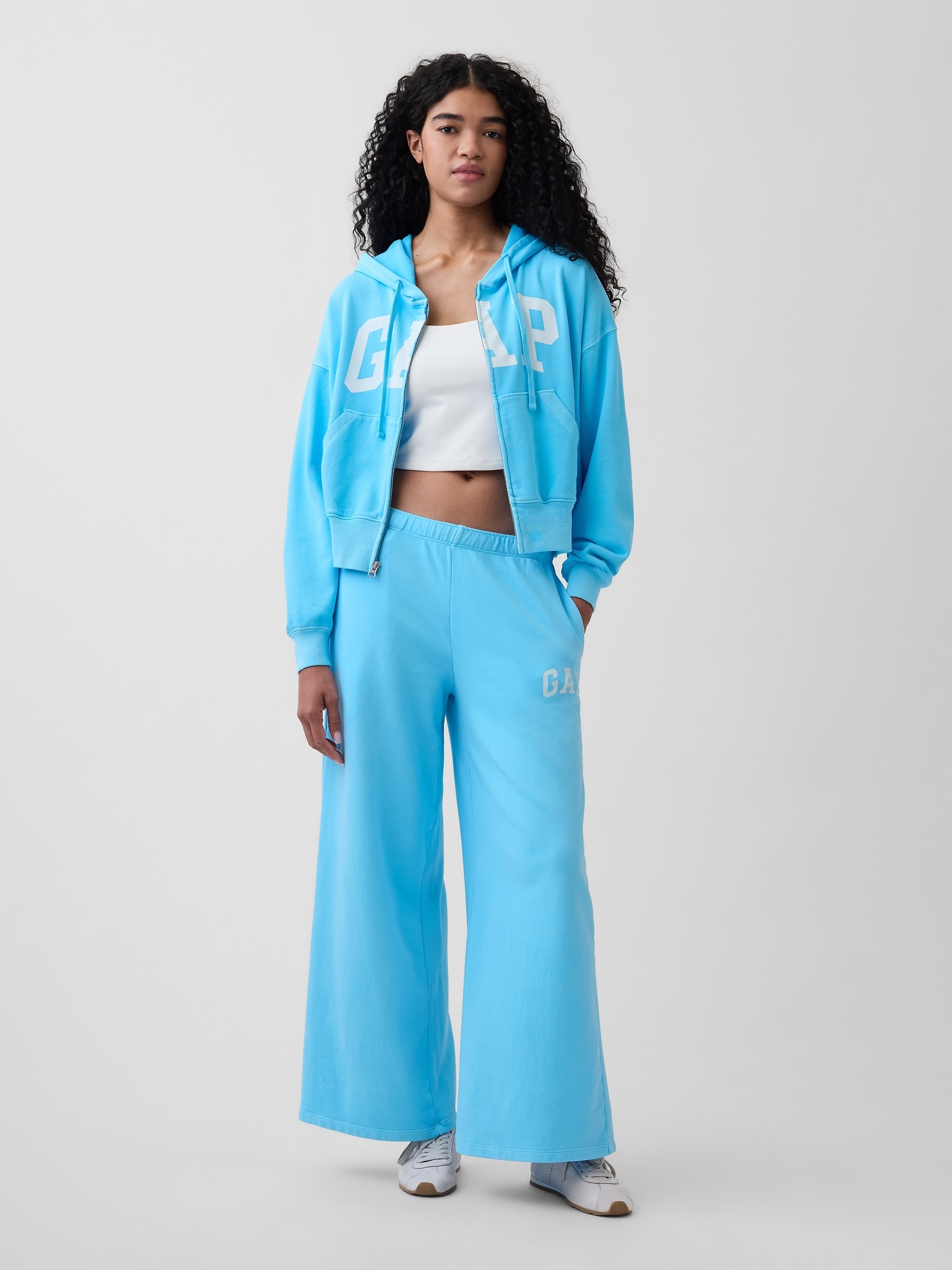 オーバーサイズ GAPロゴ フレンチテリー ジップアップパーカー-3