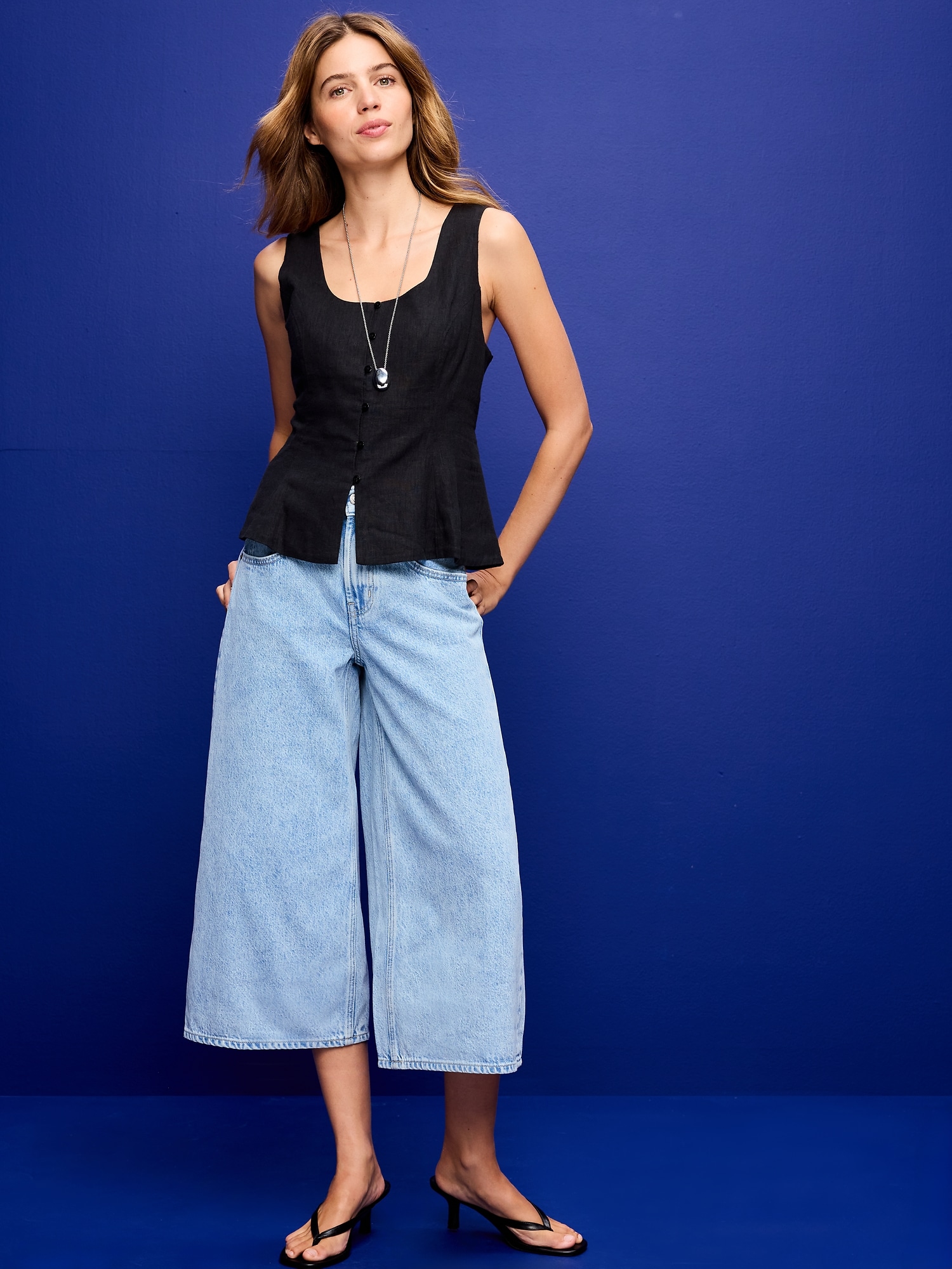 Mid-Rise Baggy Culottes
