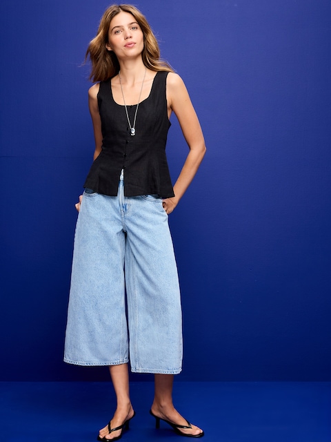 Mid-Rise Baggy Culottes