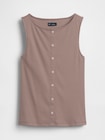 リブ ボタンアップ タンクトップ-4