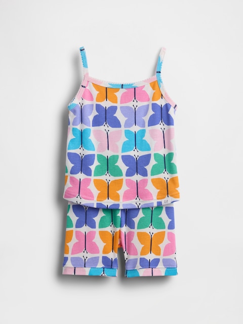 Baby & Toddler Organic Brushed Cotton Butterfly PJ Cami Short Set