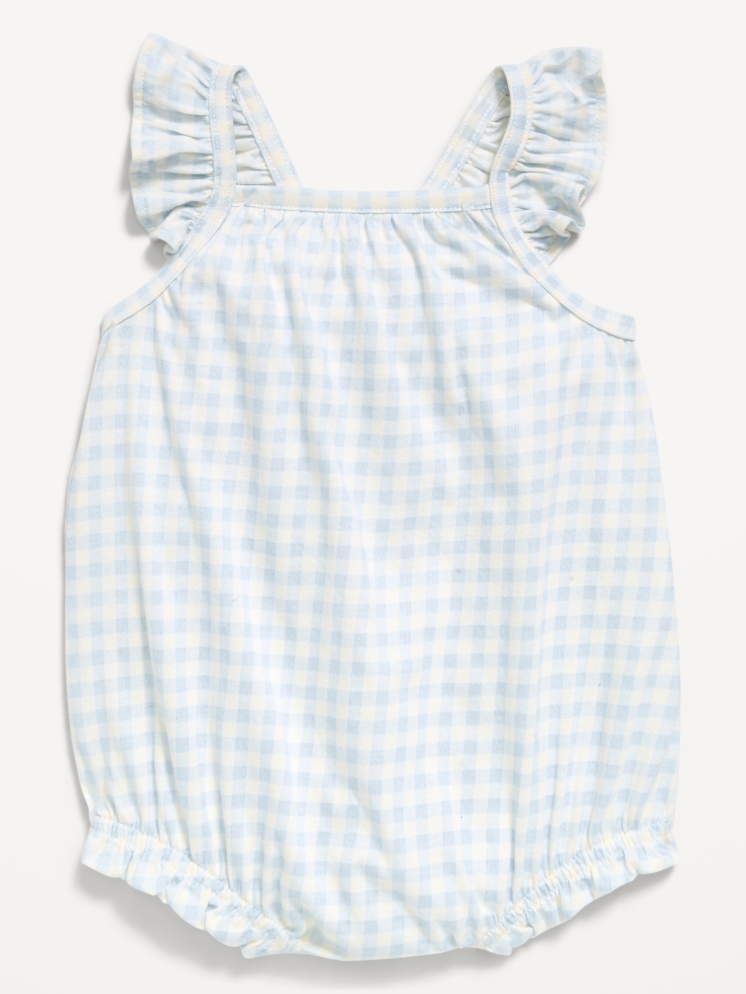 Printed Sleeveless Ruffle-Trim Romper for Baby