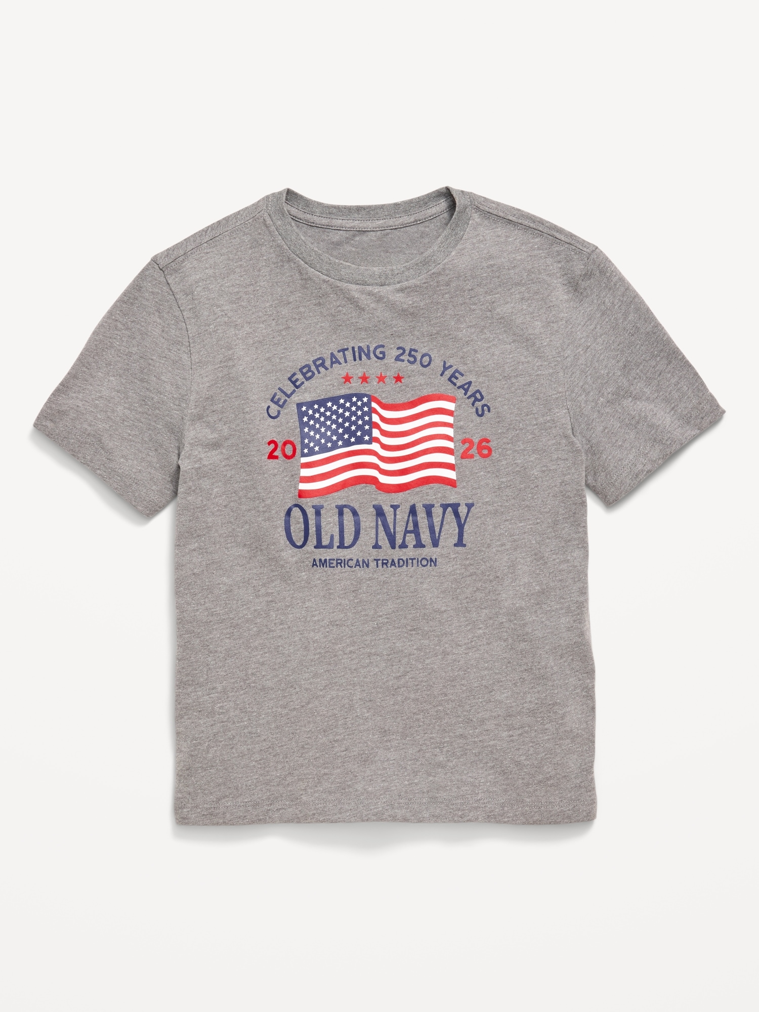 Short-Sleeve Gender-Neutral Flag Logo Graphic T-Shirt for Kids