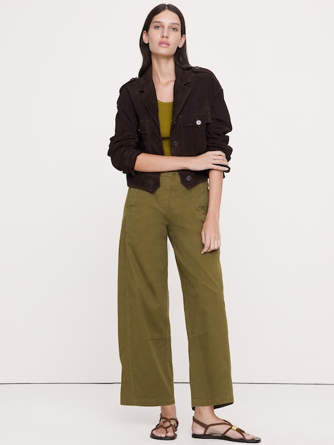 PANTALON DE PEINTRE DÉCONTRACTÉ À TAILLE MI-BASSE EXTENSIBLE