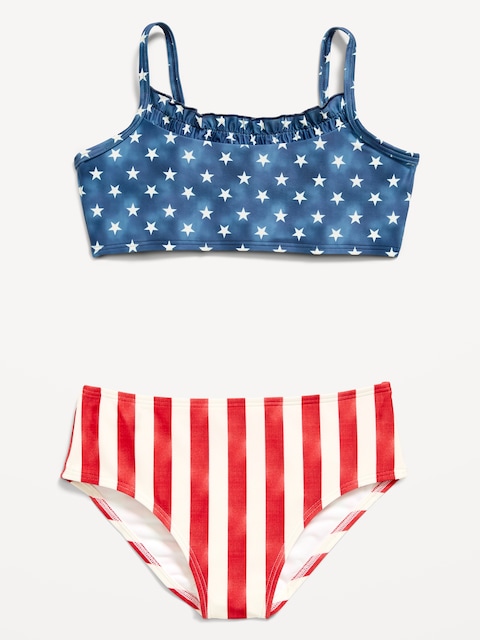Ruffle-Trim Bikini Swim Set for Girls