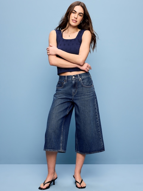 Mid-Rise Baggy Culottes