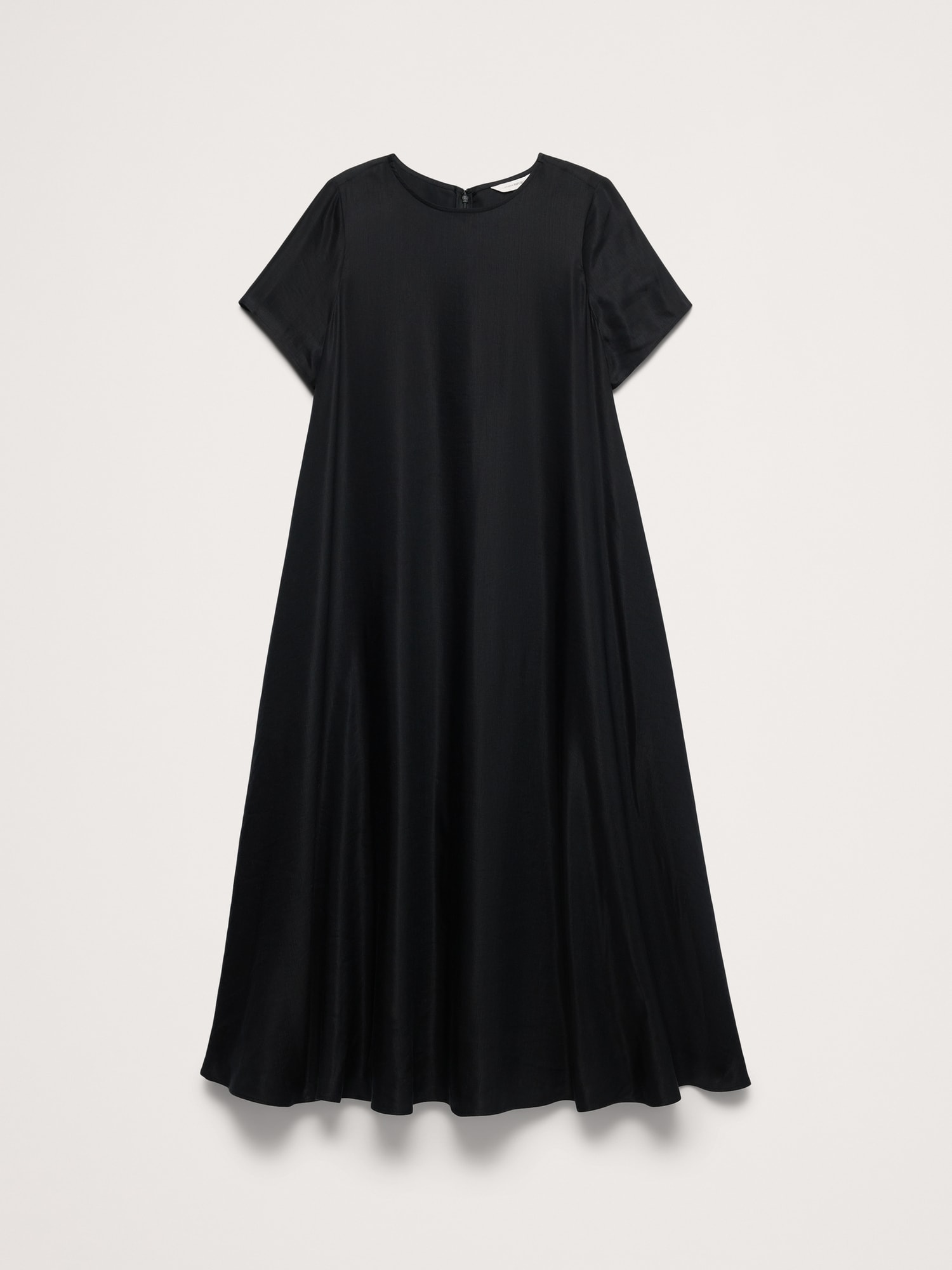 ビスコース リネン トラペーズ マキシ ドレス-3