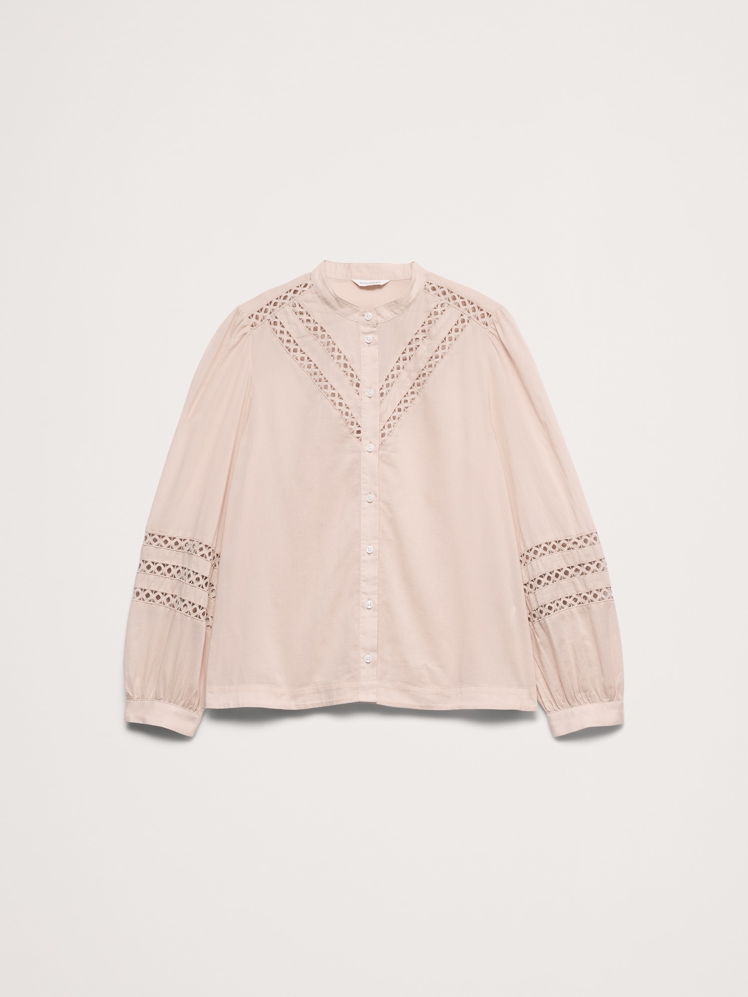 コットン インセットレース ブラウス-3