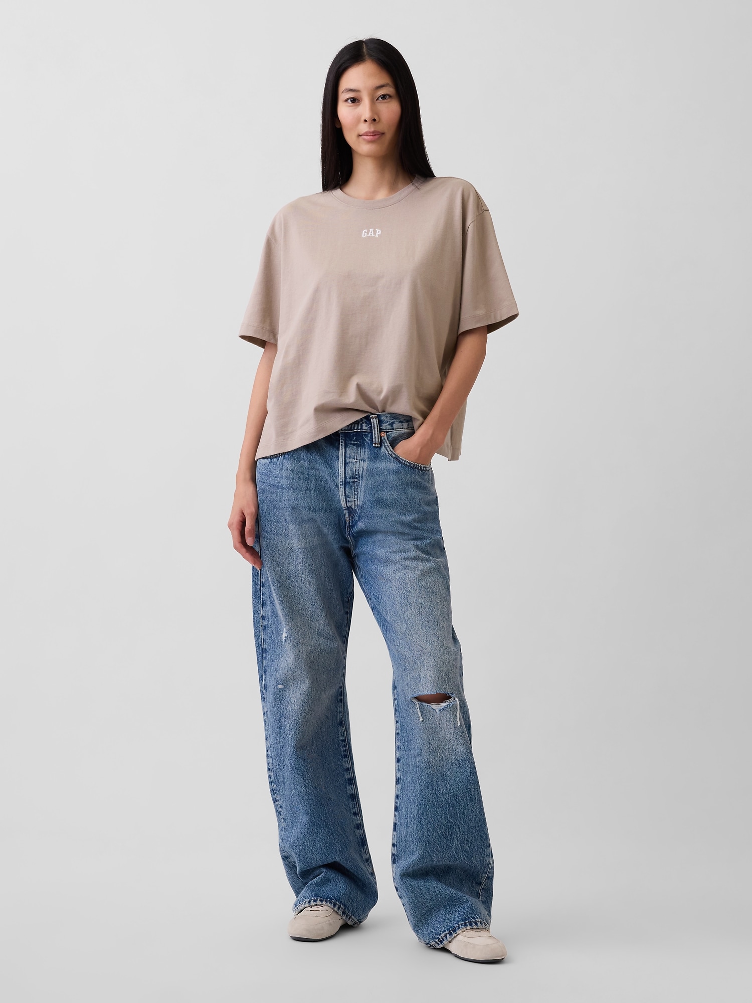 オーバーサイズ GAPロゴ チューニックTシャツ-1