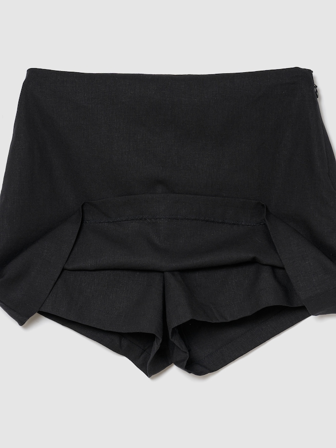 リネンブレンド ミニスカート・スコート-2