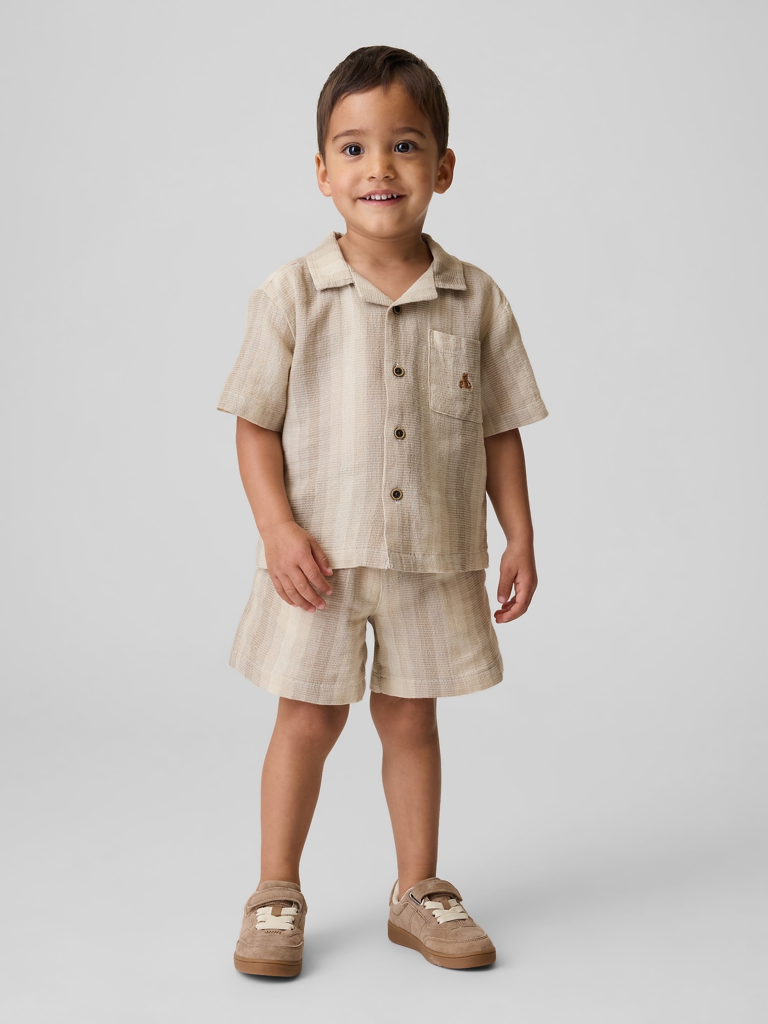 ENSEMBLE EN TRICOT GAUFRÉ CABANA POUR BÉBÉ ET TOUT-PETIT