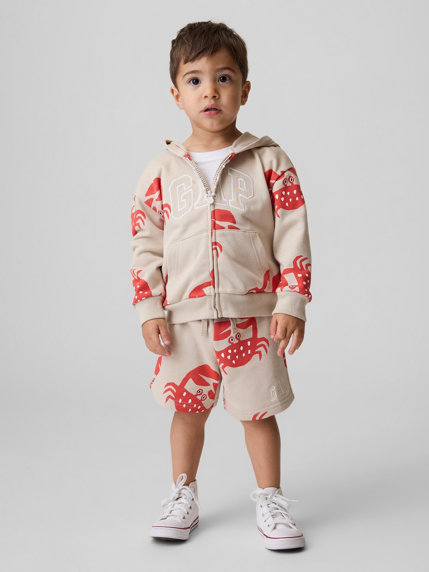 babyGap リラックスフィット GAPロゴ フレンチテリー プルオン ショートパンツ-0