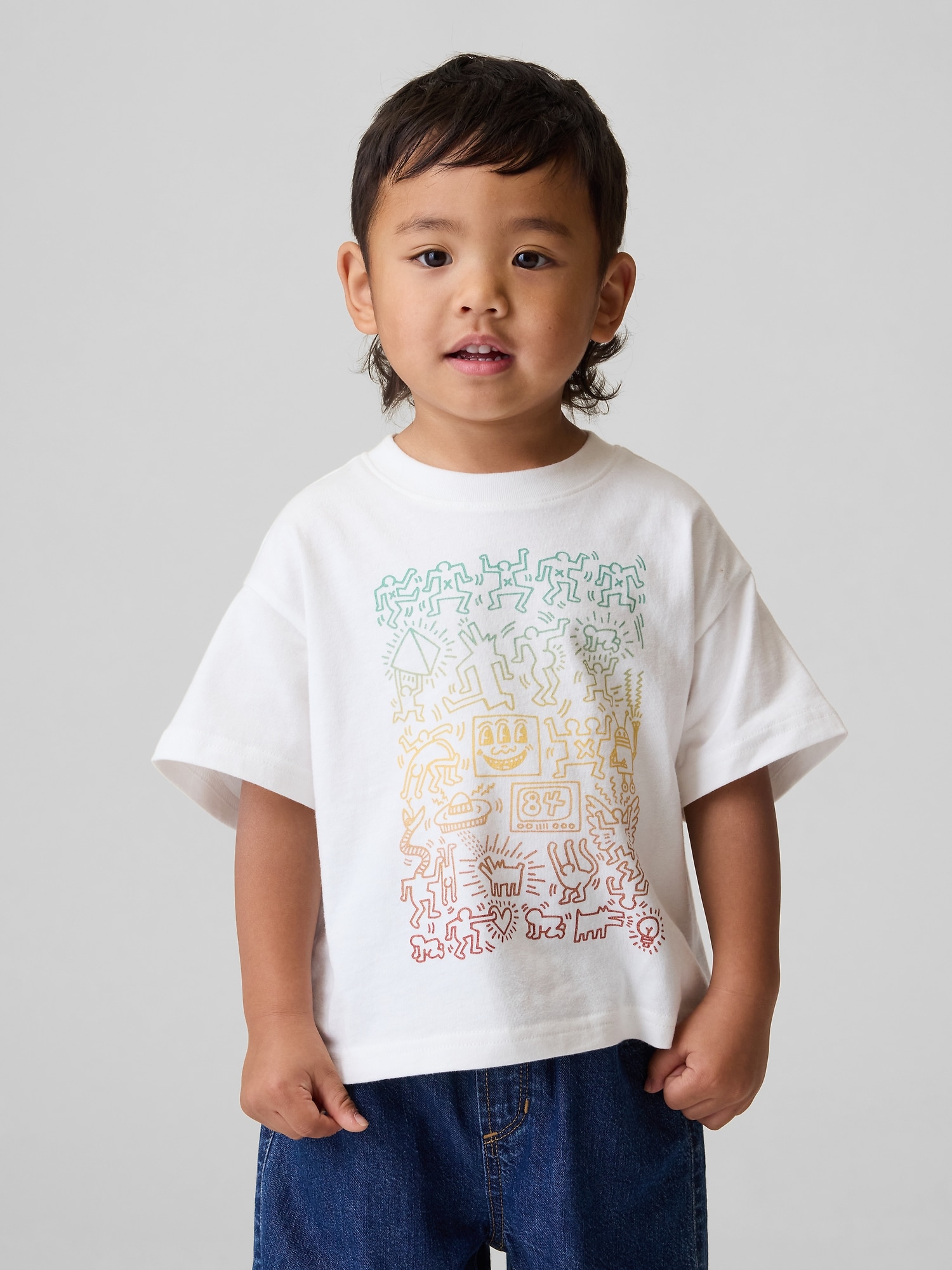 キース・へリング グラフィックTシャツ (幼児)-0