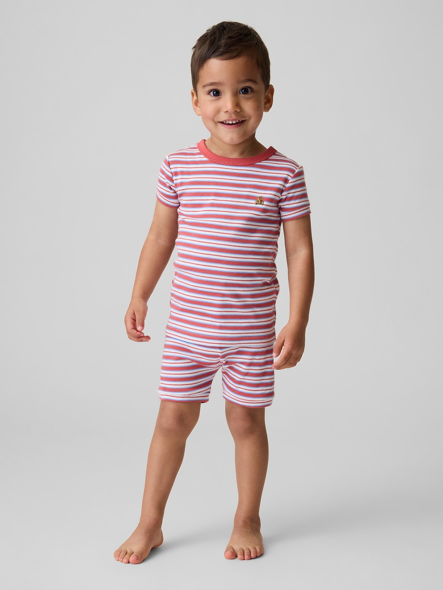 Baby & Toddler Organic Brushed Cotton Stripe PJ Short Set