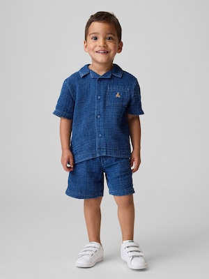 コットンガーゼ デニム コーデセット (幼児・ベビー)