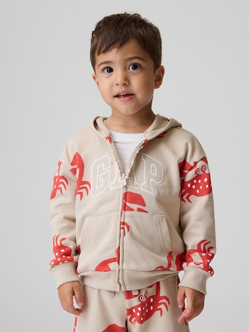 babyGap リラックスフィット GAPロゴ フレンチテリー ジップアップパーカー