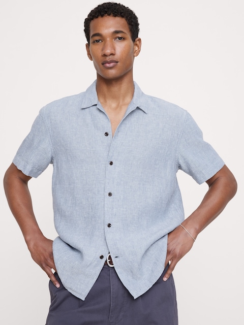 CHEMISE DE VACANCES À COUPE STANDARD EN LIN DE POIDS MOYEN