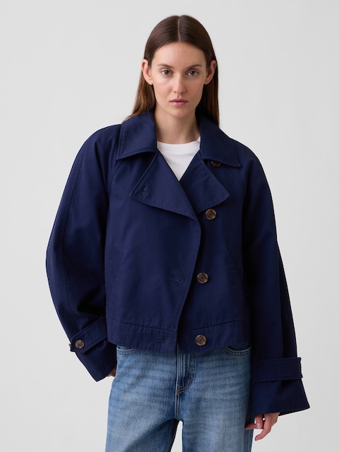 Relaxed Cropped Trench Coat