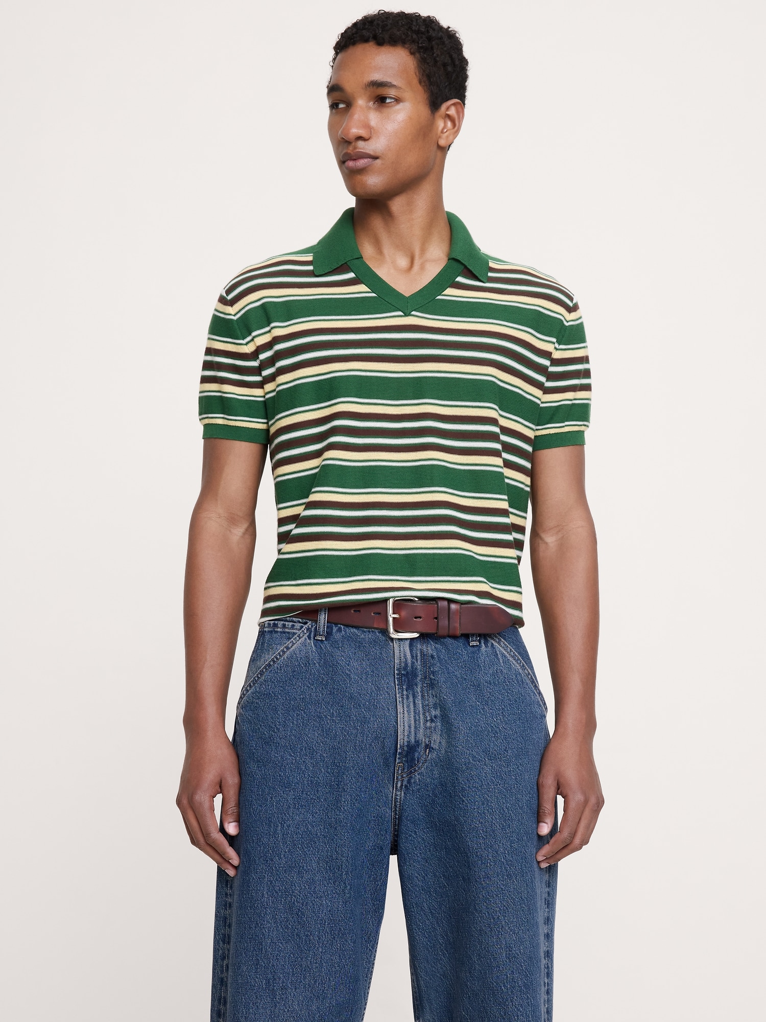 コットン ニットポロ-0