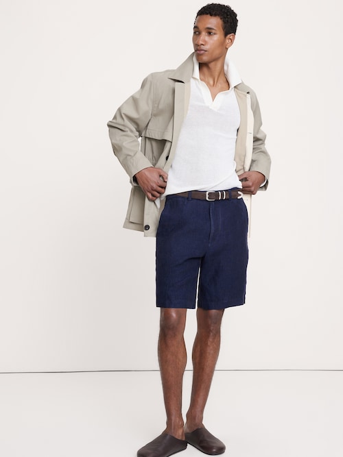 9インチ リネン ショートパンツ