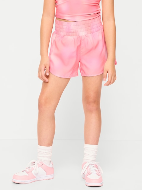 SHORT DE COURSE À OURLET ARRONDI FENDU À TAILLE HAUTE POUR FILLE