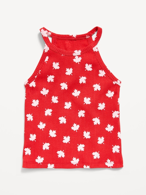 Fitted Ribbed Halter Tank Top for Toddler Girls