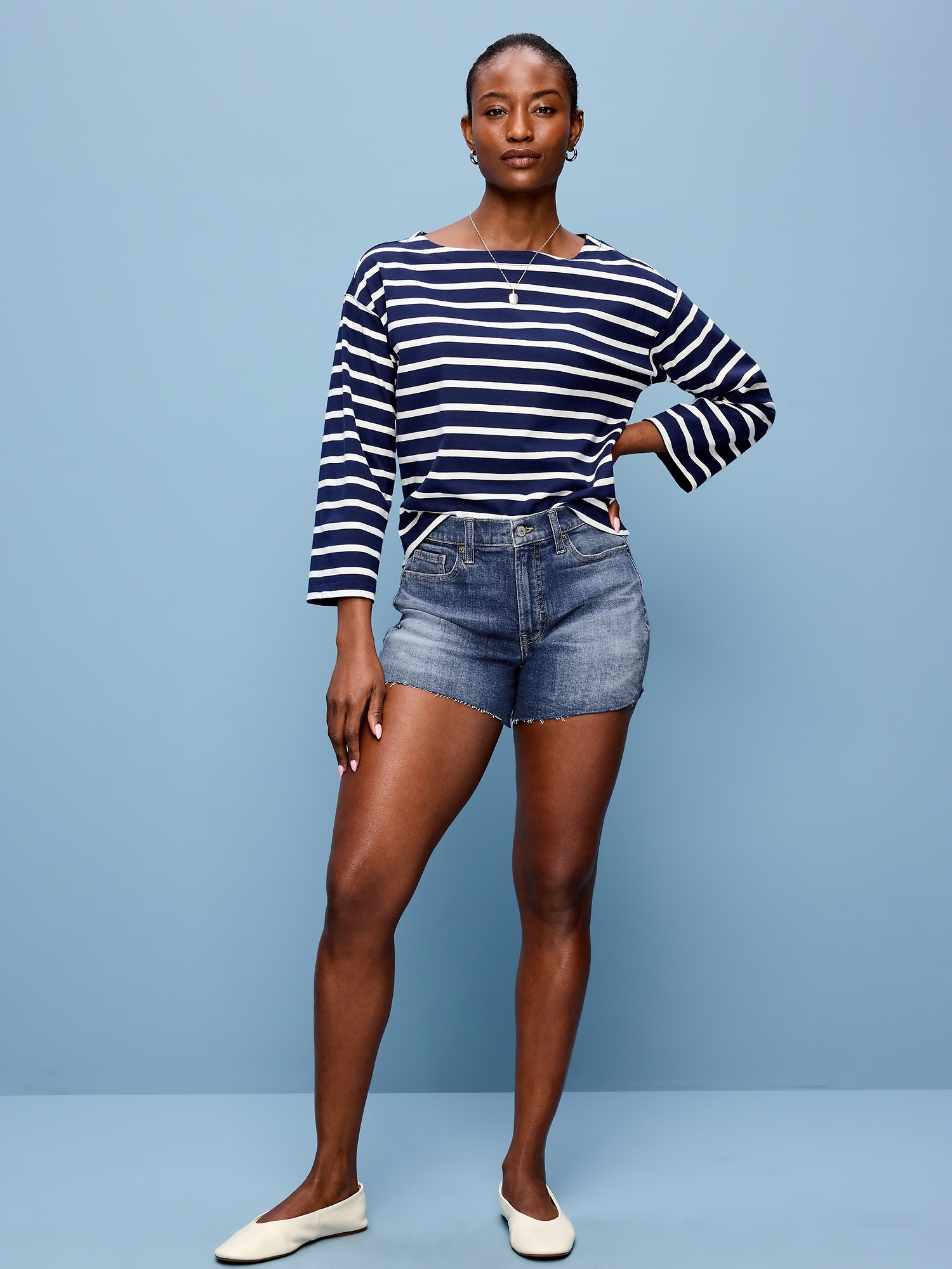 Curvy High-Waisted OG Jean Cut-Off Shorts - 4-inch inseam