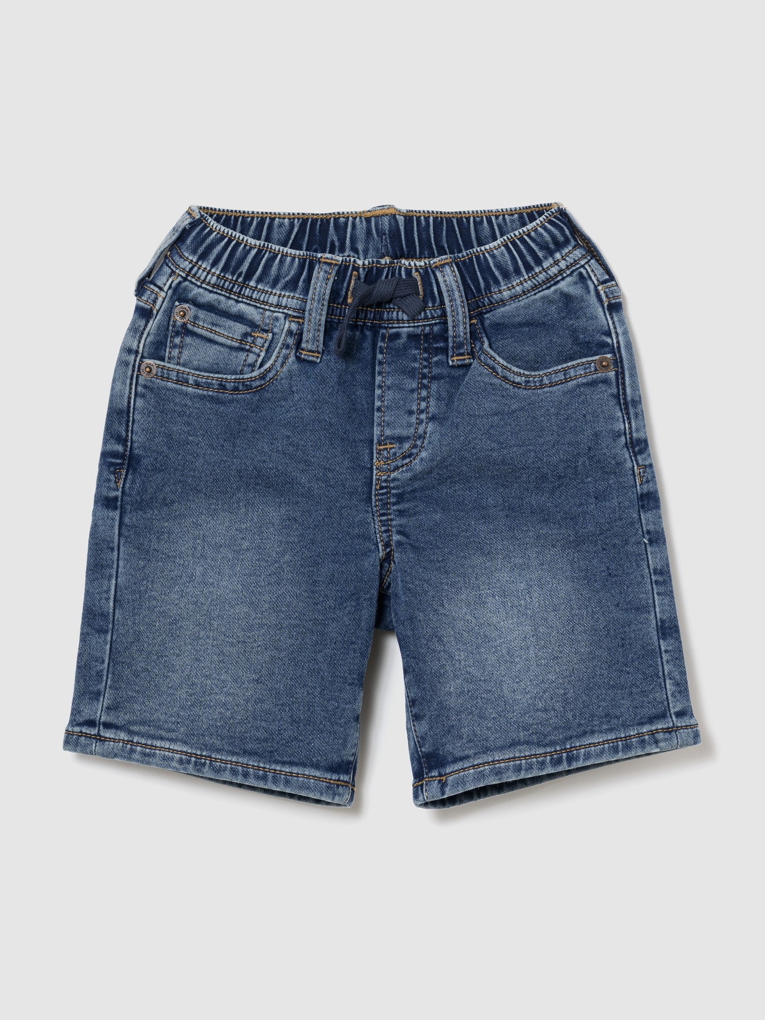 babyGap プルオン ルーズフィット デニム スウェットショートパンツ-0