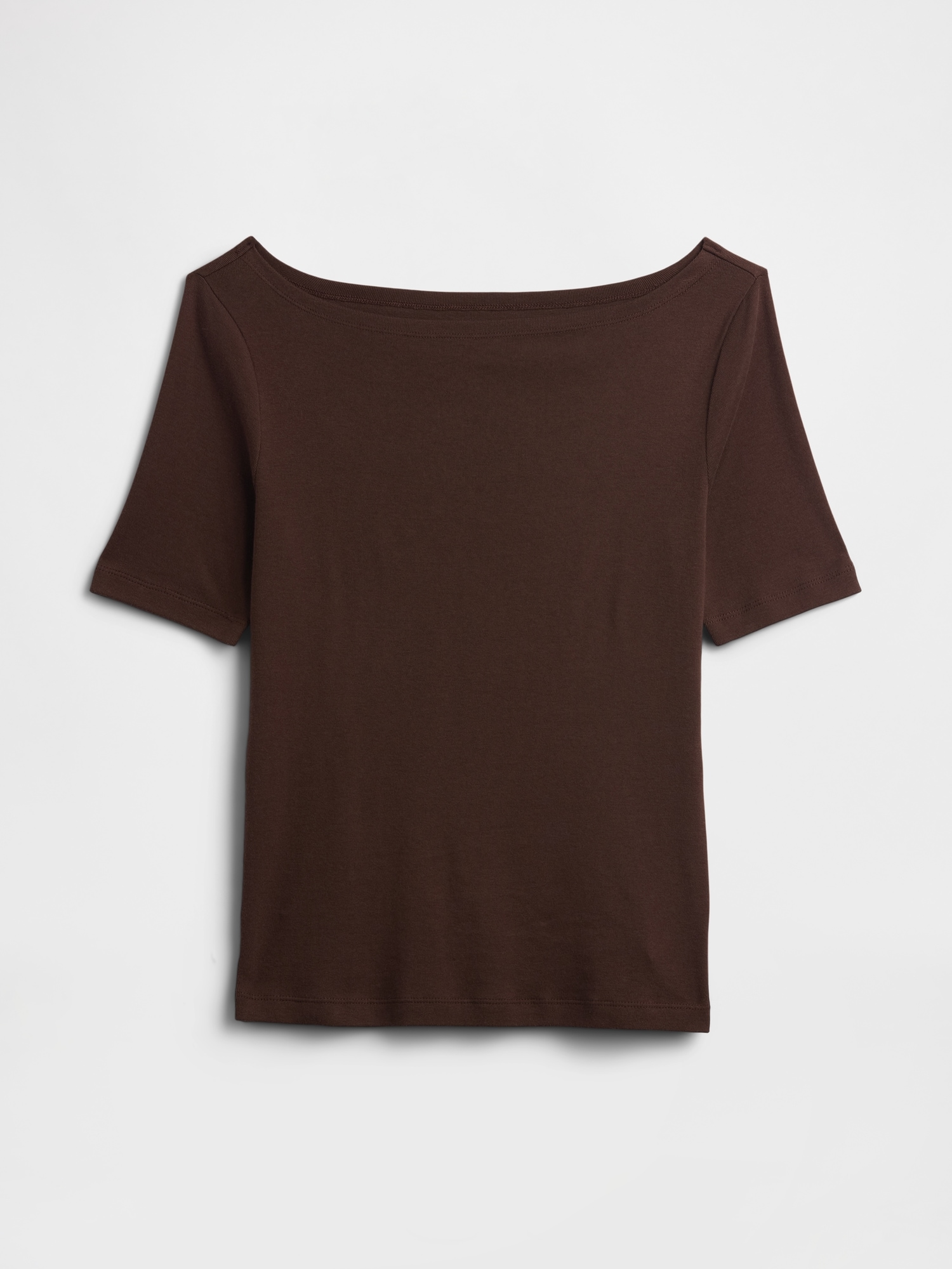 モダン  ボートネックTシャツ-3
