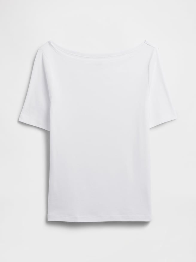 モダンリブ  ボートネックTシャツ-3