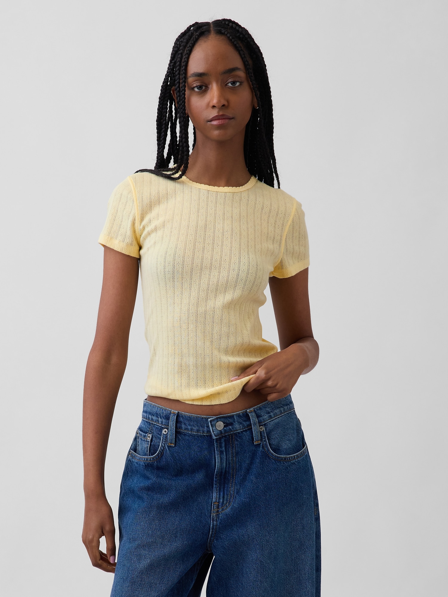 ポインテール クルーネックTシャツ-0