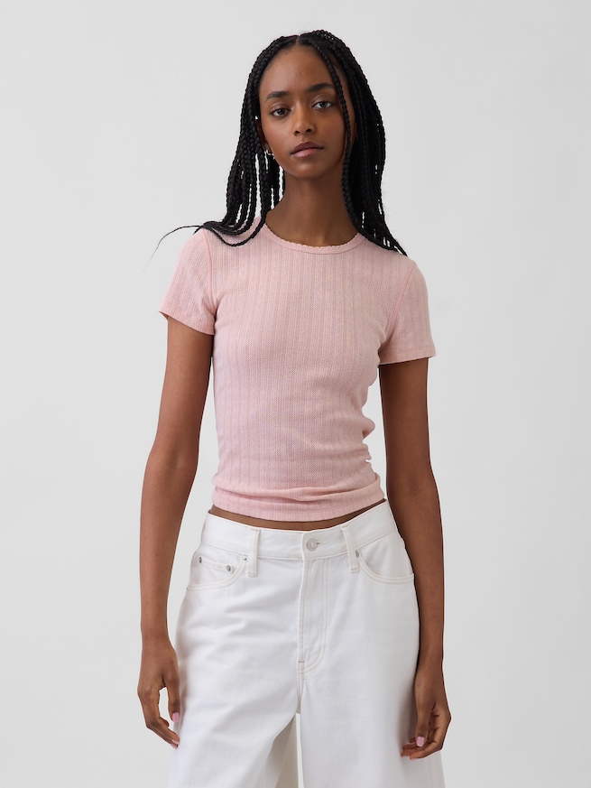 ポインテール クルーネックTシャツ-0