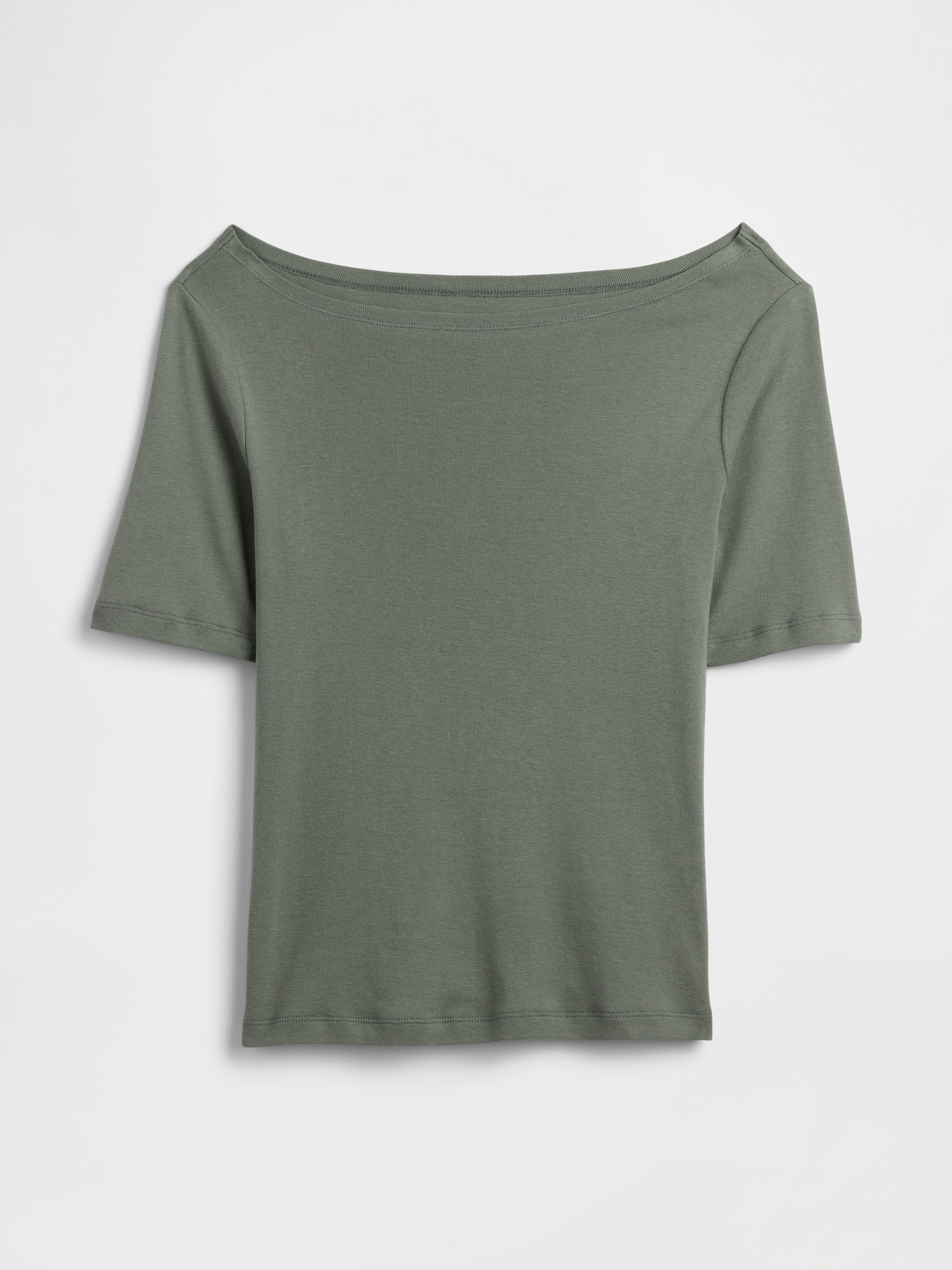 モダン  ボートネックTシャツ-3
