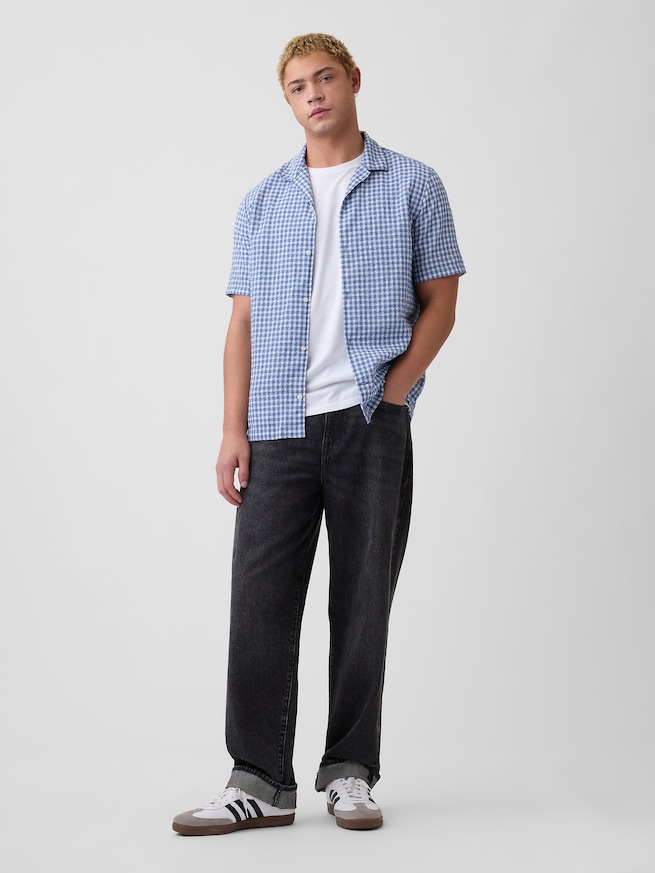 スタンダードフィット クリンクルコットン バケーションシャツ-4