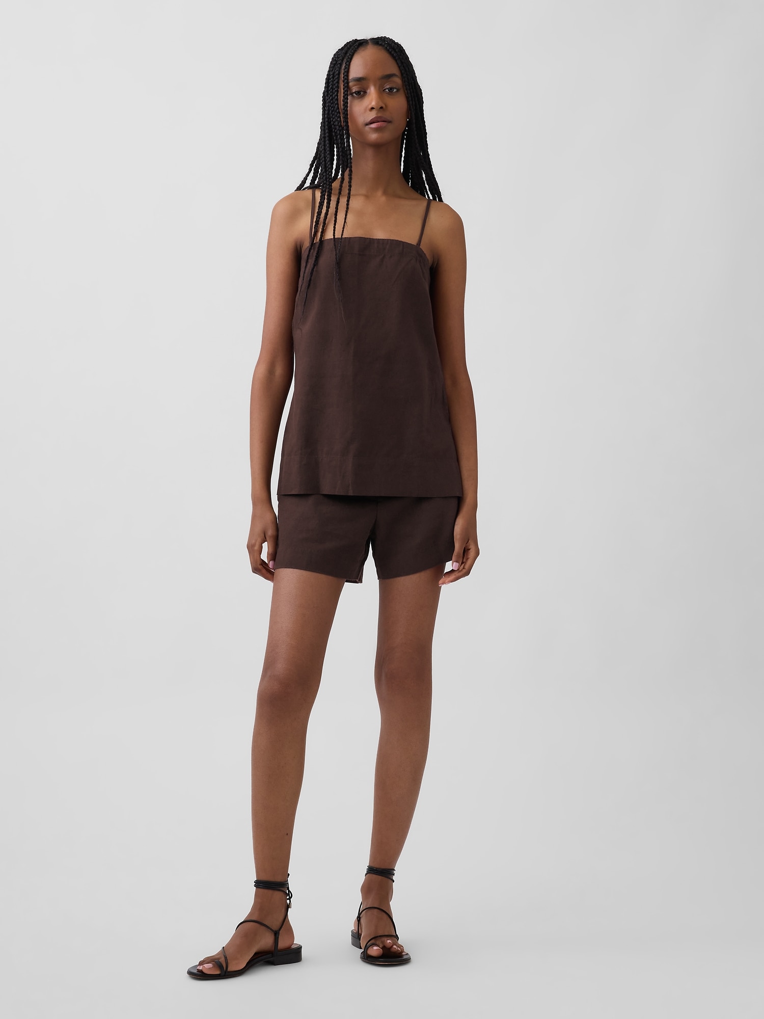 4" Mid Rise Linen-Blend Shorts