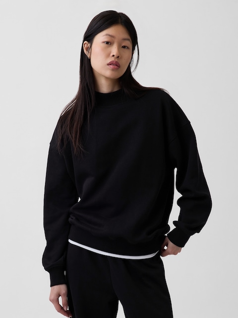 VintageSoft Oversized Mockneck Tunic Sweatshirt