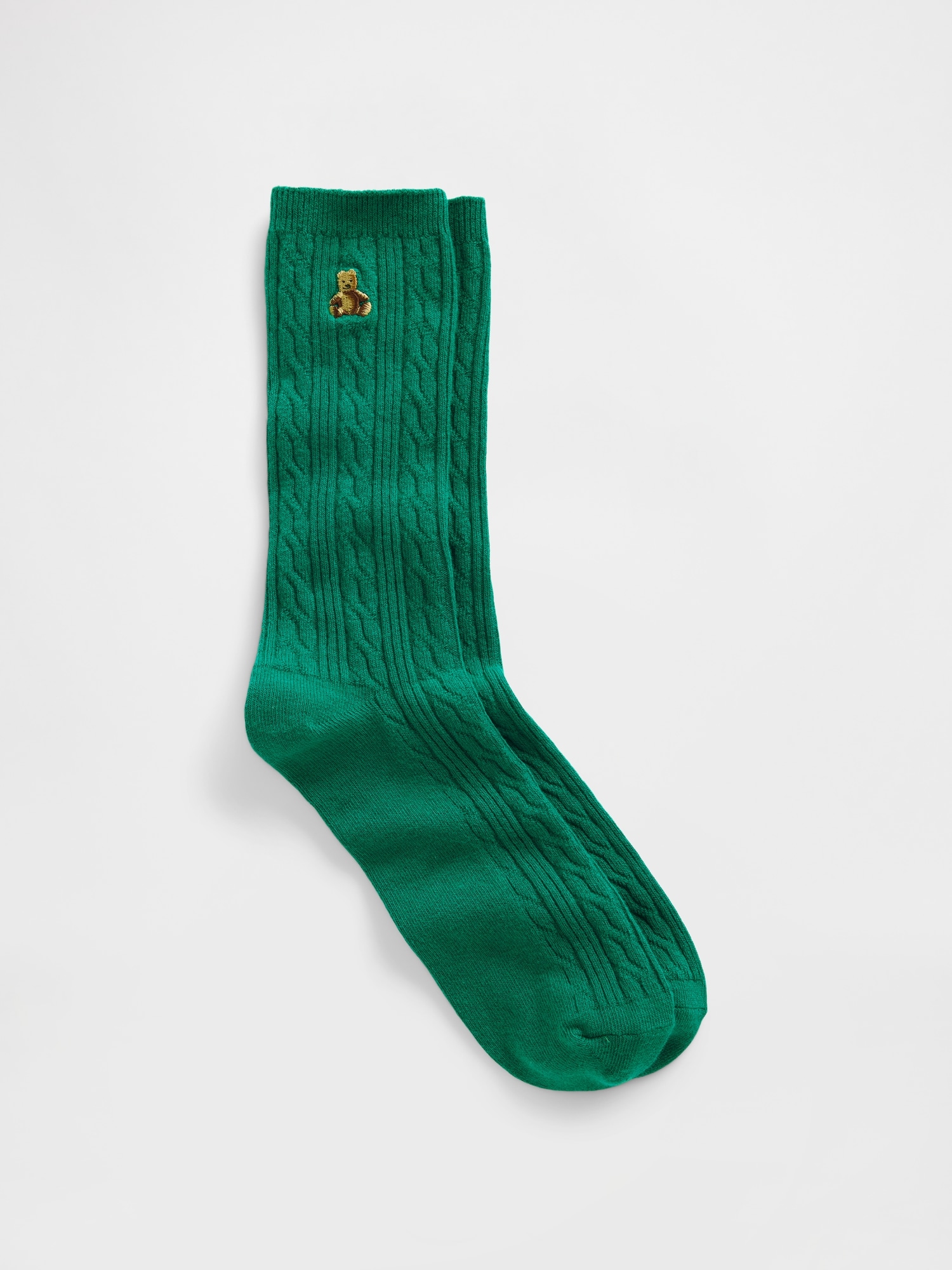 Brannan Bear Cable-Knit Crew Socks