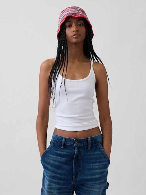 ニット ストライプ バケットハット