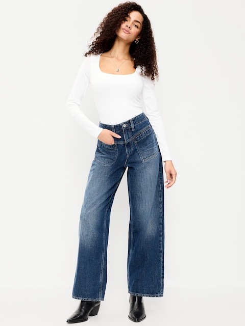 High-Waisted Baggy Wide-Leg Jeans