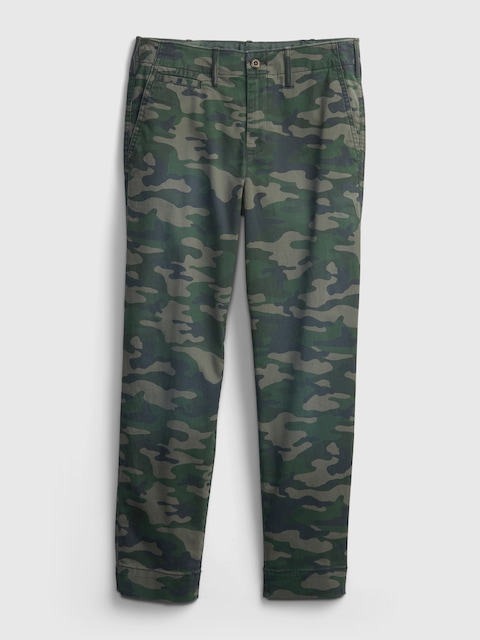 PANTALON KAKI DROIT EXTENSIBLE À TAILLE HAUTE
