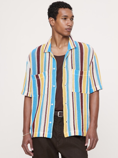 CHEMISE DE VACANCES EN COTON À MAILLES